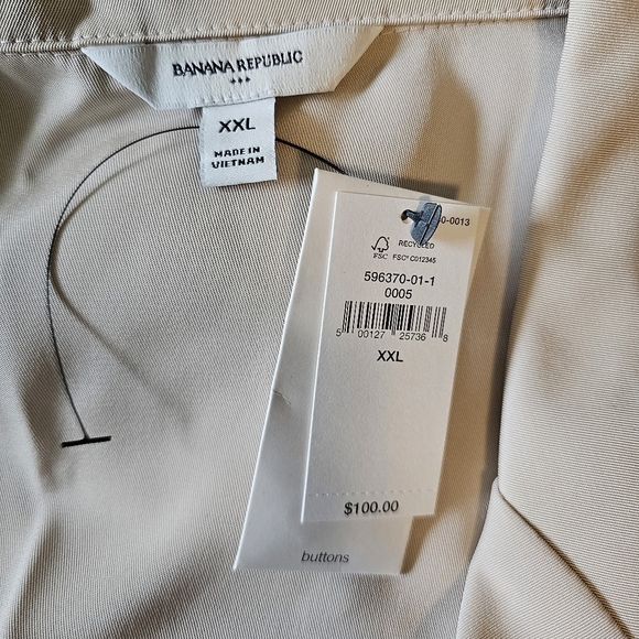 Banana Republic Women's Long Sleeve Satin Twill Mini Shift Dress in Oyster Pearl - Picture 8 of 8